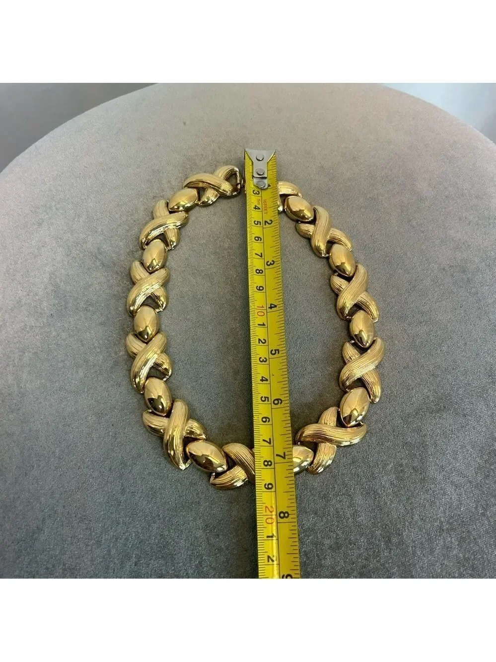 Butler Fifth Avenue Collection Polished Brushed Gold XO's Chunky Panel Necklace